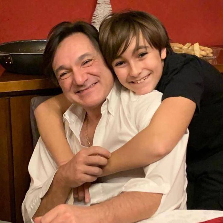 Fabio Caressa e suo figlio 