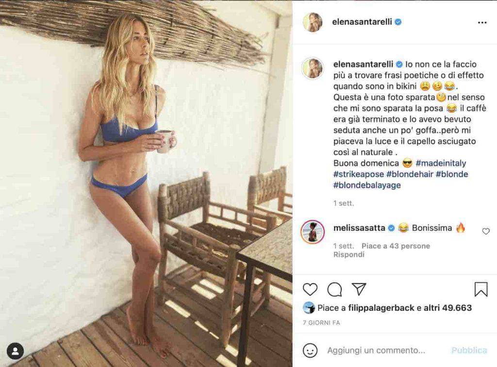 La celebre modella in bikini (Instagram)