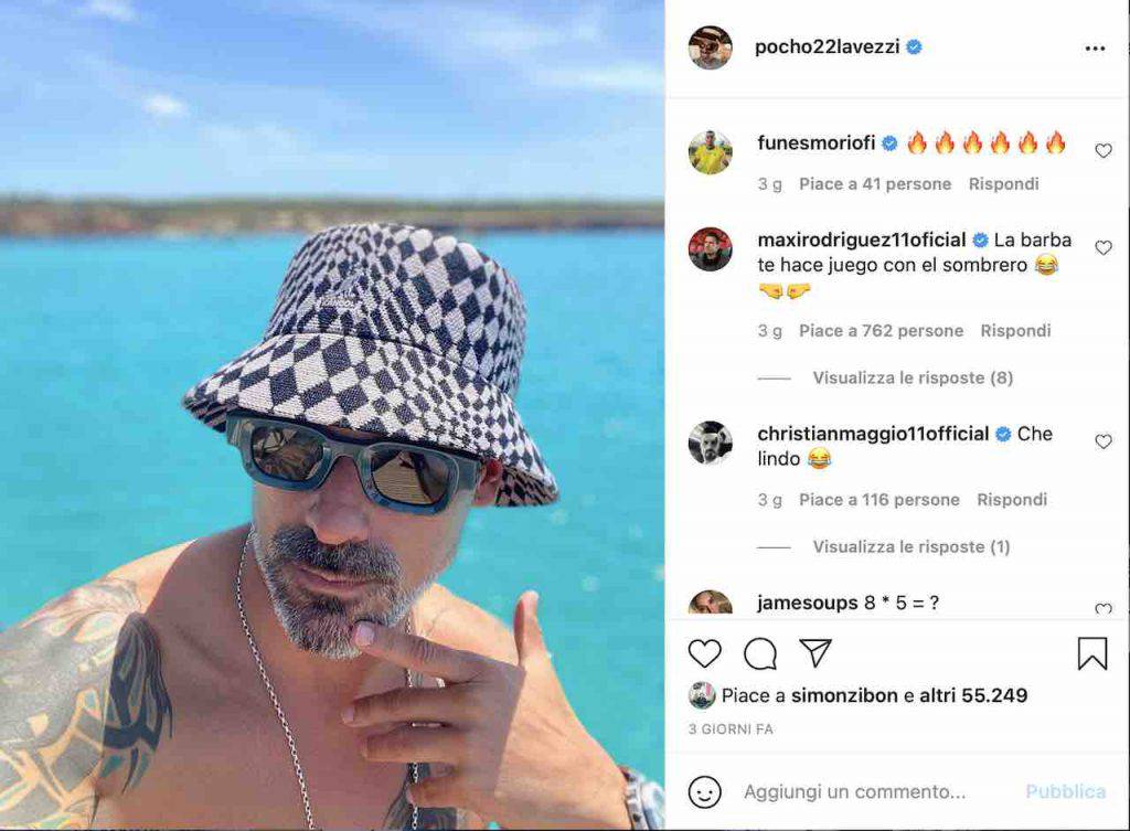 L'ex campione in vacanza (Instagram)