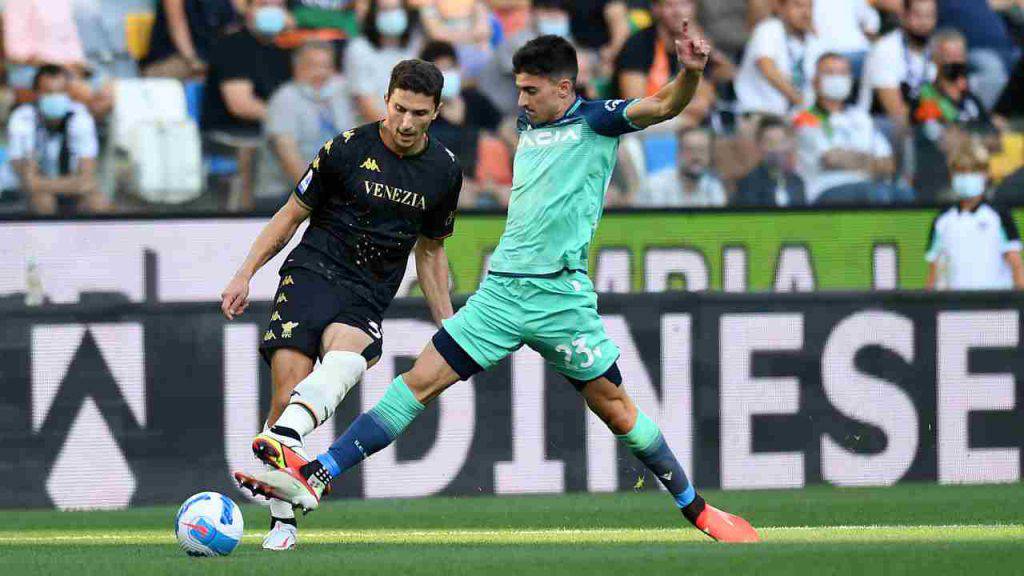 Caldara e Pussetto in Udinese-Venezia 