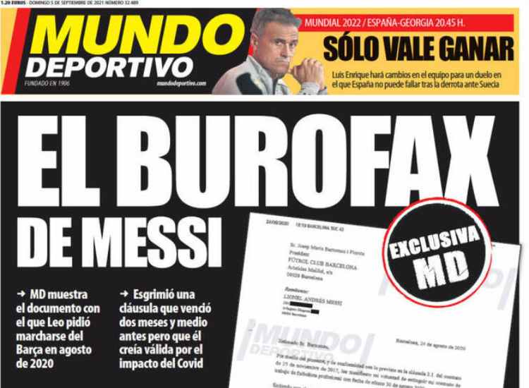 Mundo deportivo Burofax Messi