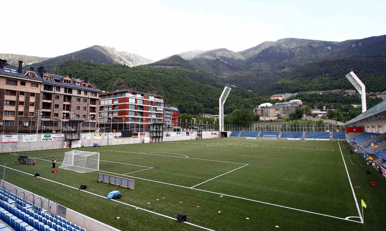 Incendio nello stadio di Andorra