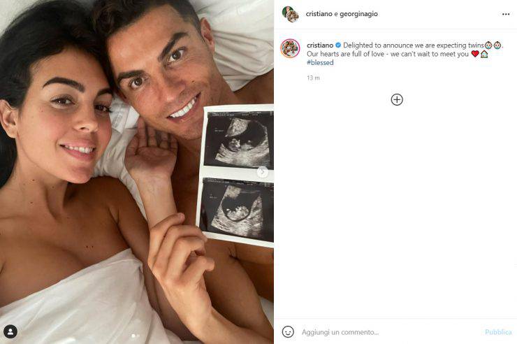 Ronaldo e Georgina annunciano di aspettare due gemelli