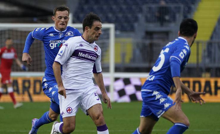 Azione di gioco in Empoli-Fiorentina 
