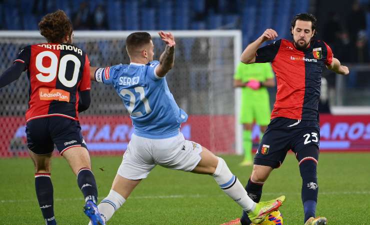 Azione di gioco in Lazio-Genoa 