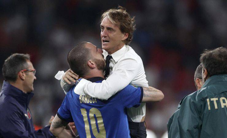 Mancini e Bonucci festeggiano 