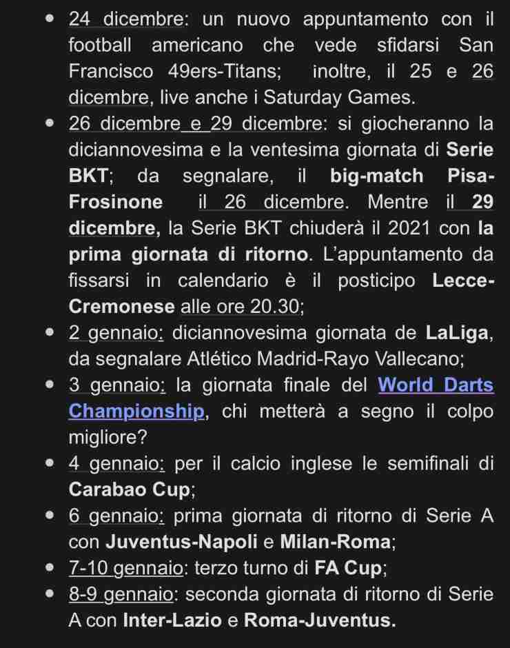 Programmazione DAZN 