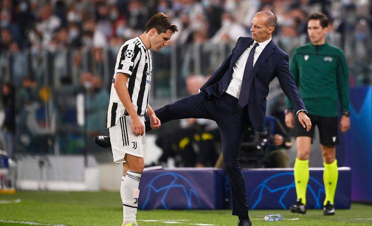 Federico Chiesa e Massimiliano Allegri 