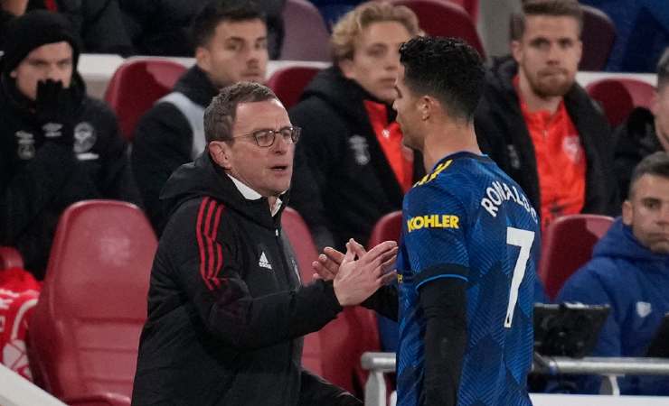 Rangnick e Cristiano Ronaldo 