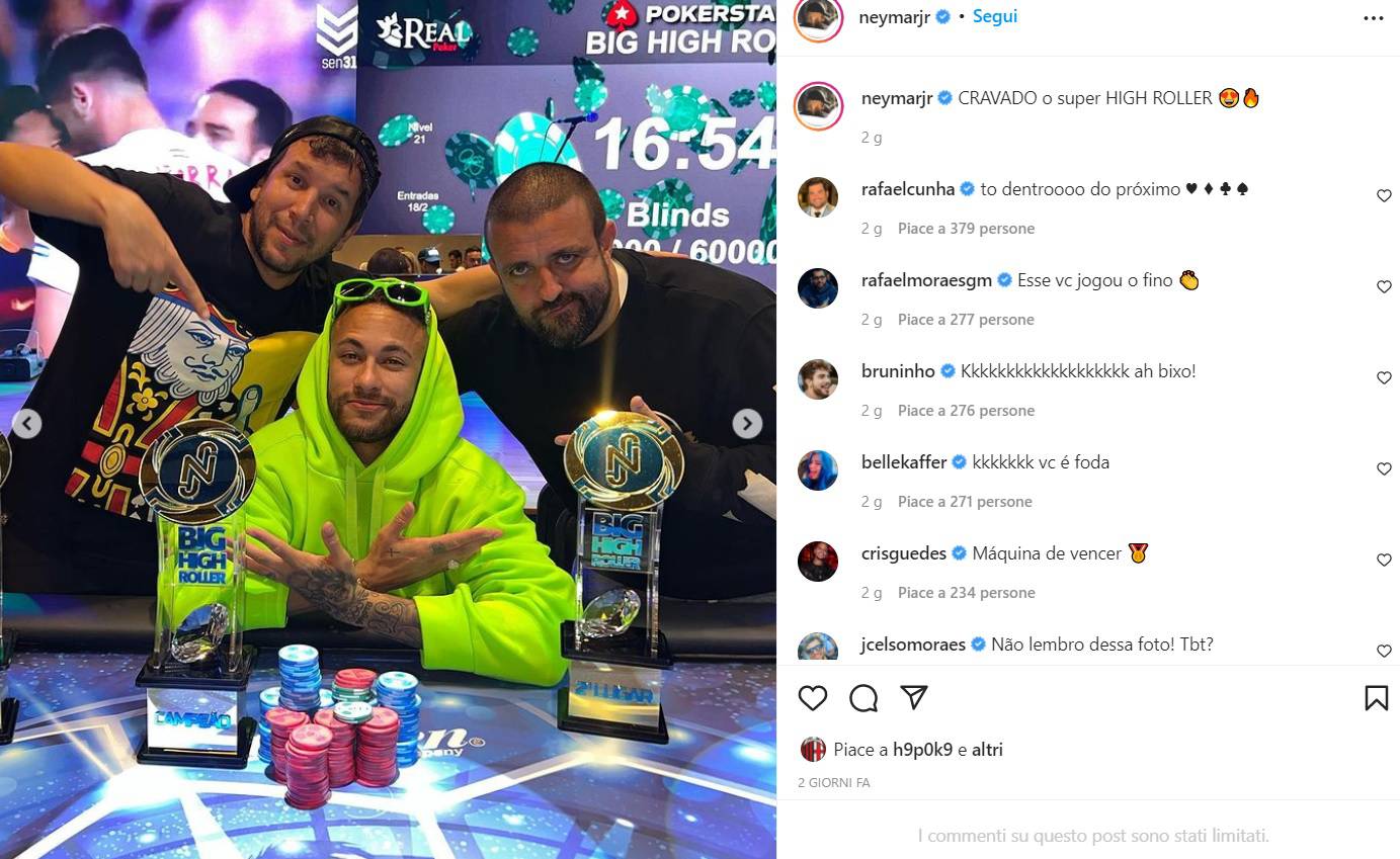 Neymar, il torneo di poker che fa discutere