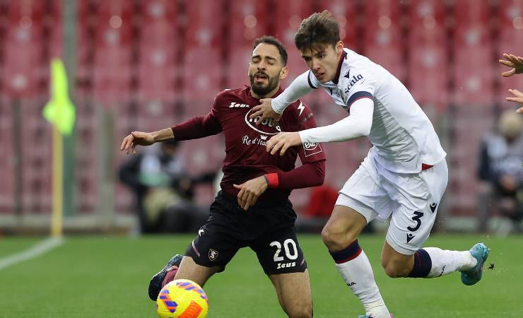 Azione di gioco Salernitana-Bologna