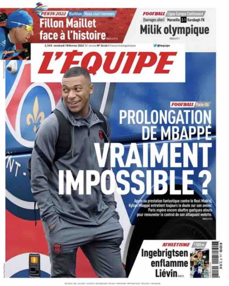 Mbappé PSG L'Equipe 