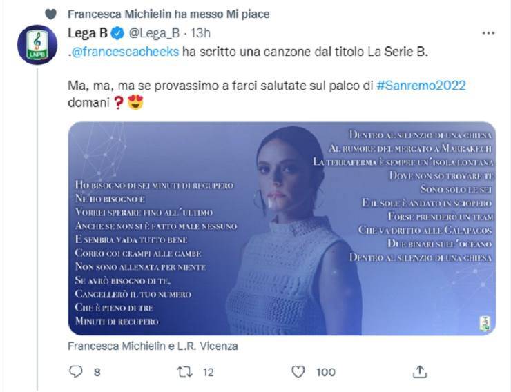 L'appello della Serie B a Francesca Michielin 