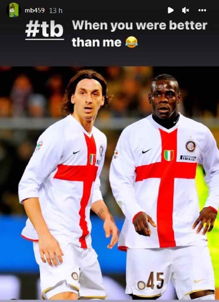 Mario Balotelli prende in giro Ibrahimovic 