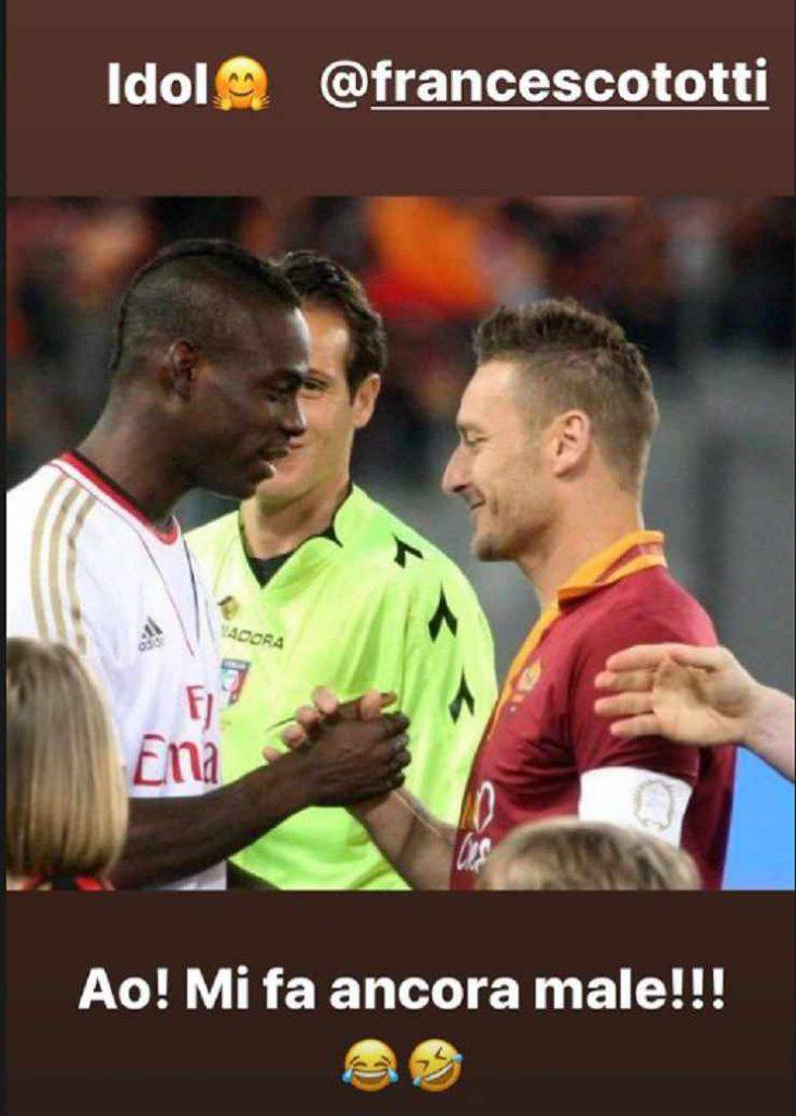 Balotelli, il messaggio a Totti comparso sui social