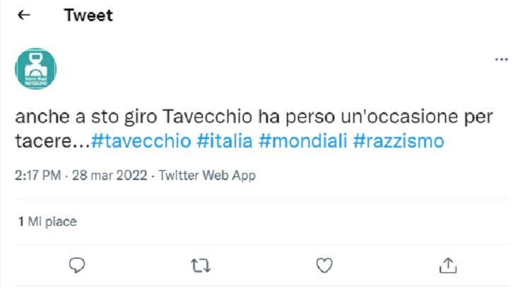 Un utente contrariato dalle frasi di Tavecchio