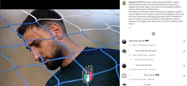 Il post social di Donnarumma