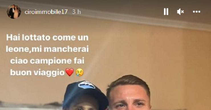 Il post social di Immobile 