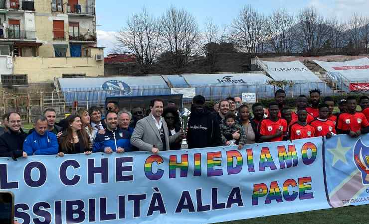 Koulibaly alla premiazione dell'evento "Un calcio al Razzismo" 