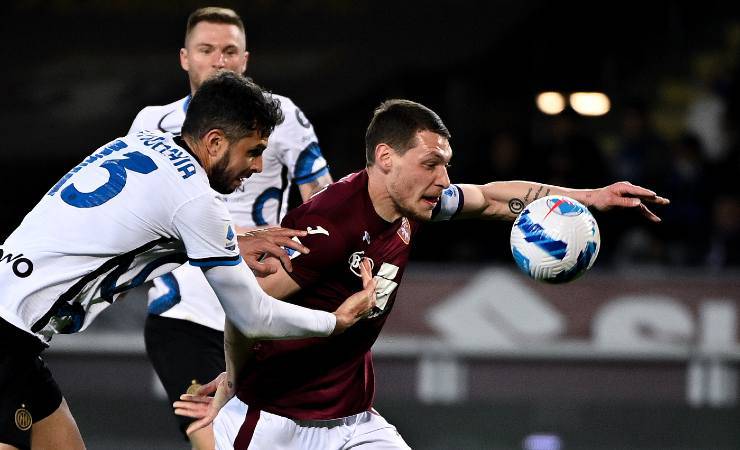 Ranocchia e Belotti in Torino-Inter 