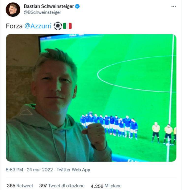 Schweinsteiger, il messaggio per Italia-Macedonia 