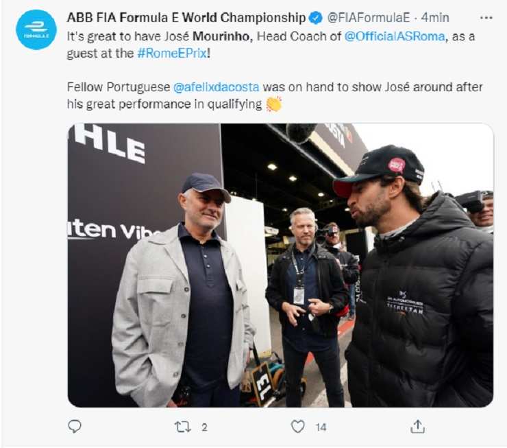 Mourinho al GP di Formula E 