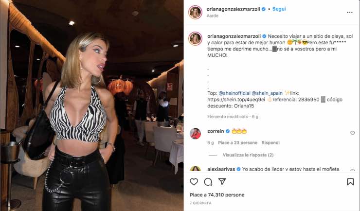 showgirl oriana marzoli calciotoday 20220407 screenshot instagram