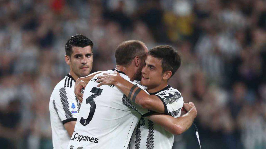 Giorgio Chiellini e Paulo Dybala durante Juventus-Lazio