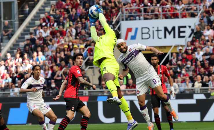 Mike Maignan in Milan-Fiorentina