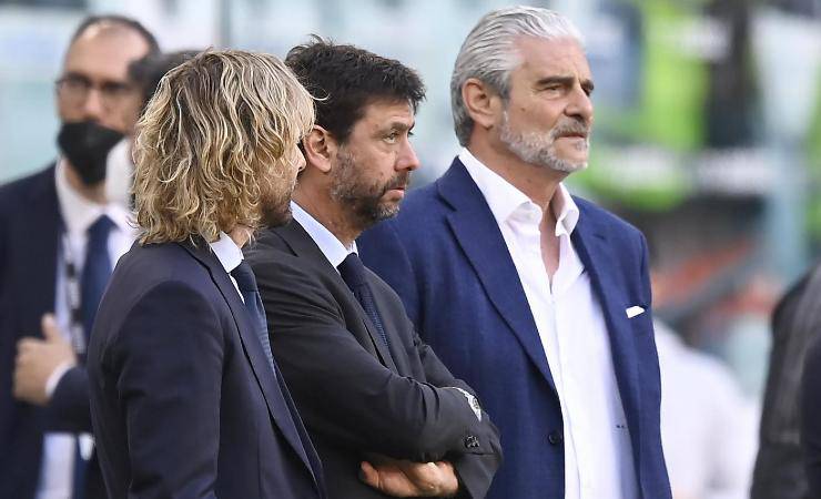 Agnelli con Nedved ed Arrivabene