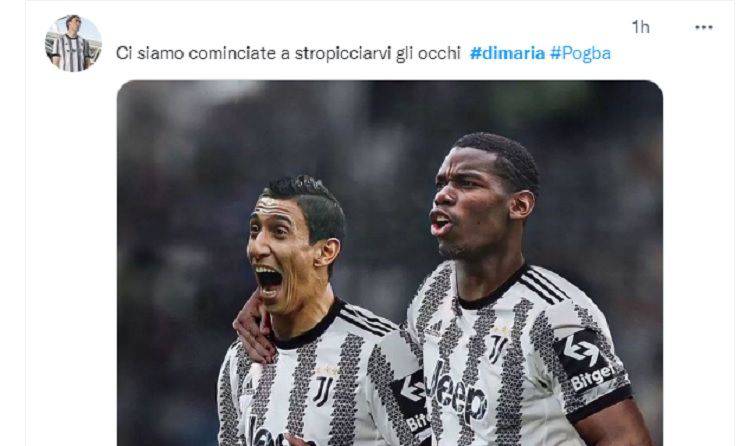 Di Maria e Pogba con la maglia della Juve