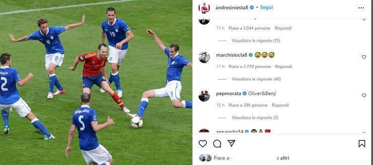Il post di Iniesta su Instagram