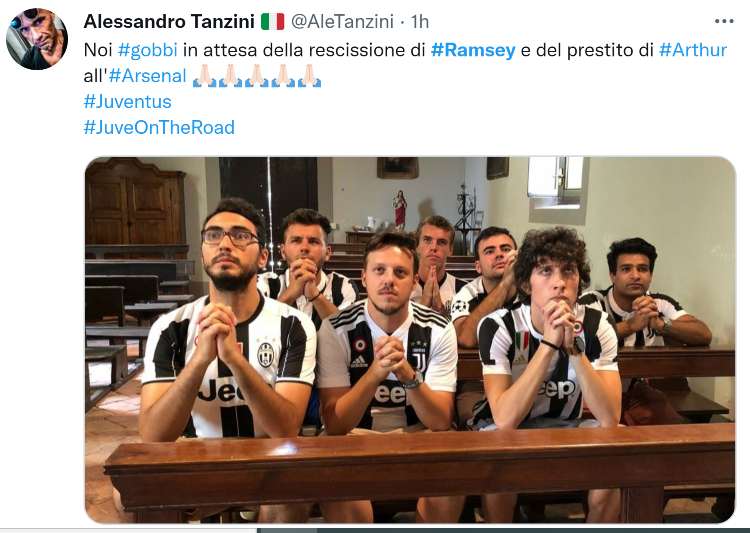 Reazione tifosi Ramsey screen Twitter