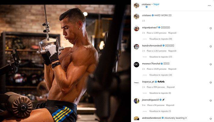 Il post di Cristiano Ronaldo su Instagram