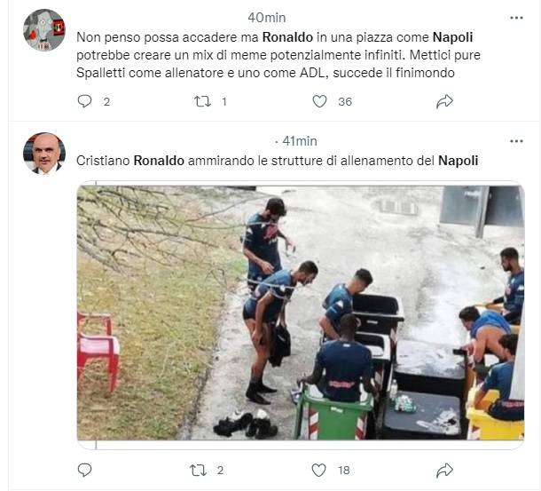 I commenti social su Cristiano Ronaldo al Napoli
