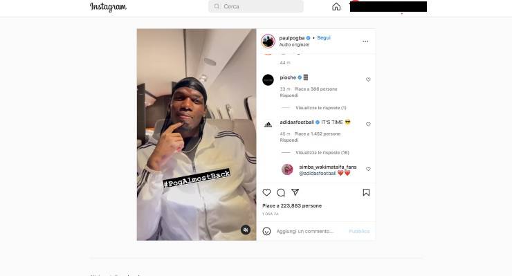 pogba juventus instagram calciotoday 20220708 screenshot