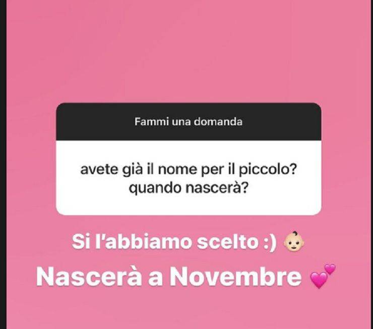 L'annuncio di Chiara Nasti su Instagram