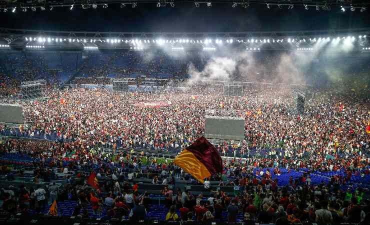 L'Olimpico di Roma pieno di tifosi giallorossi