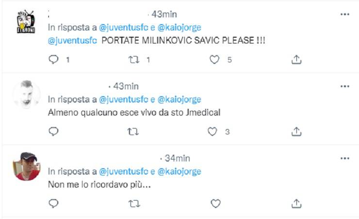 I tifosi commentano sotto al post della Juventus