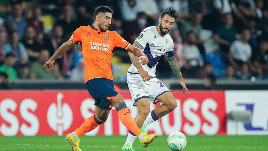 Azione di gioco in Istanbul-Fiorentina