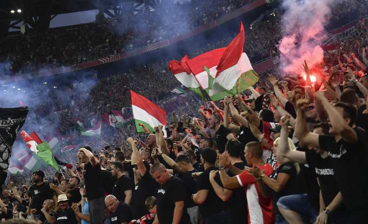 I tifosi dell'Ungheria alla Puskas Arena