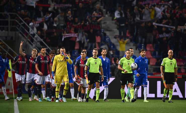 L'ingresso in campo di Bologna-Sampdoria