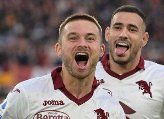 Linetty esulta al gol in Roma-Torino