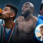 Calciatori del Napoli e il giornalista Giuseppe Barone