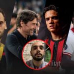 Giocatori di calcio e il redattore Keivan Karimi di RadioRadio