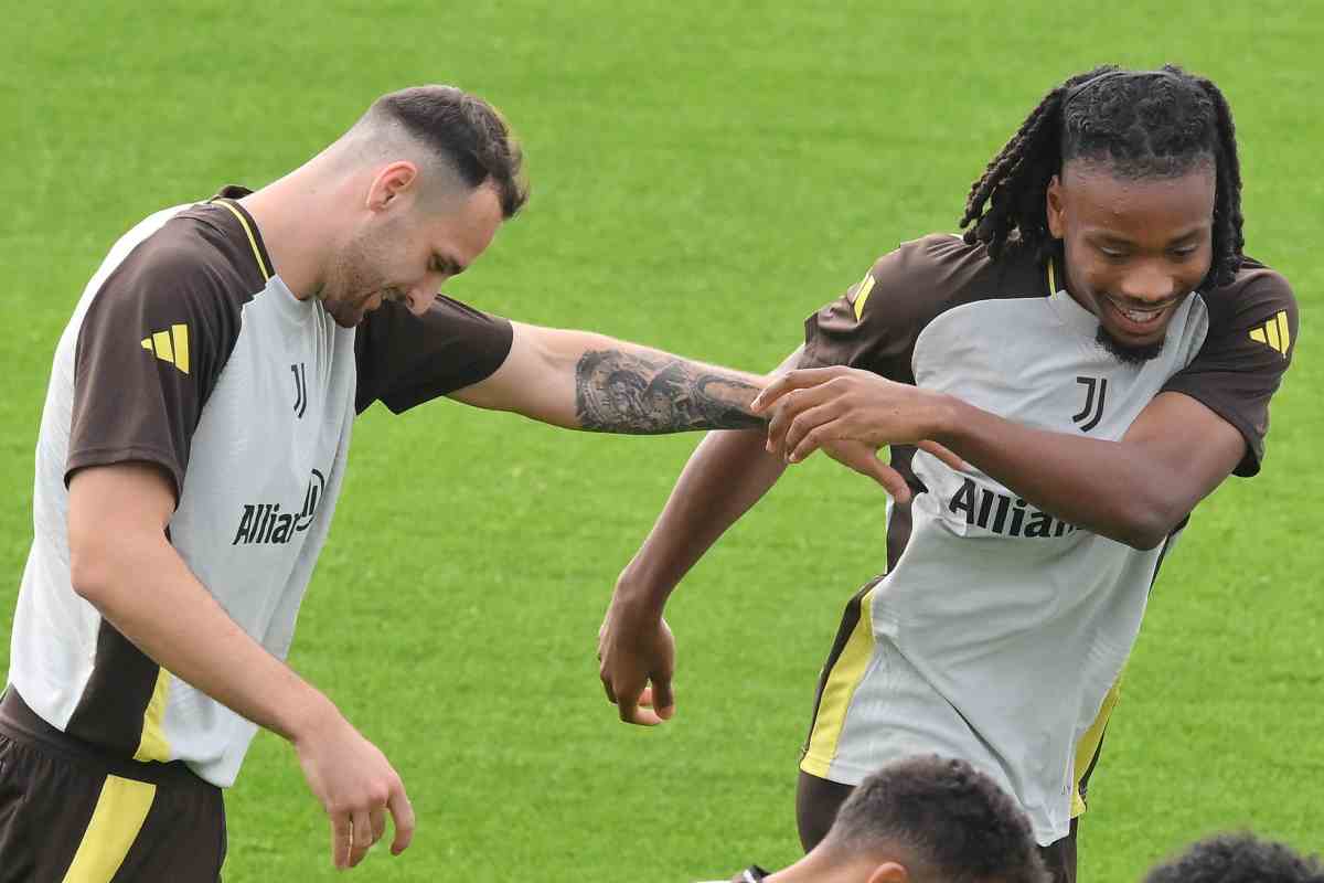 Gatti e Thuram durante un allenamento