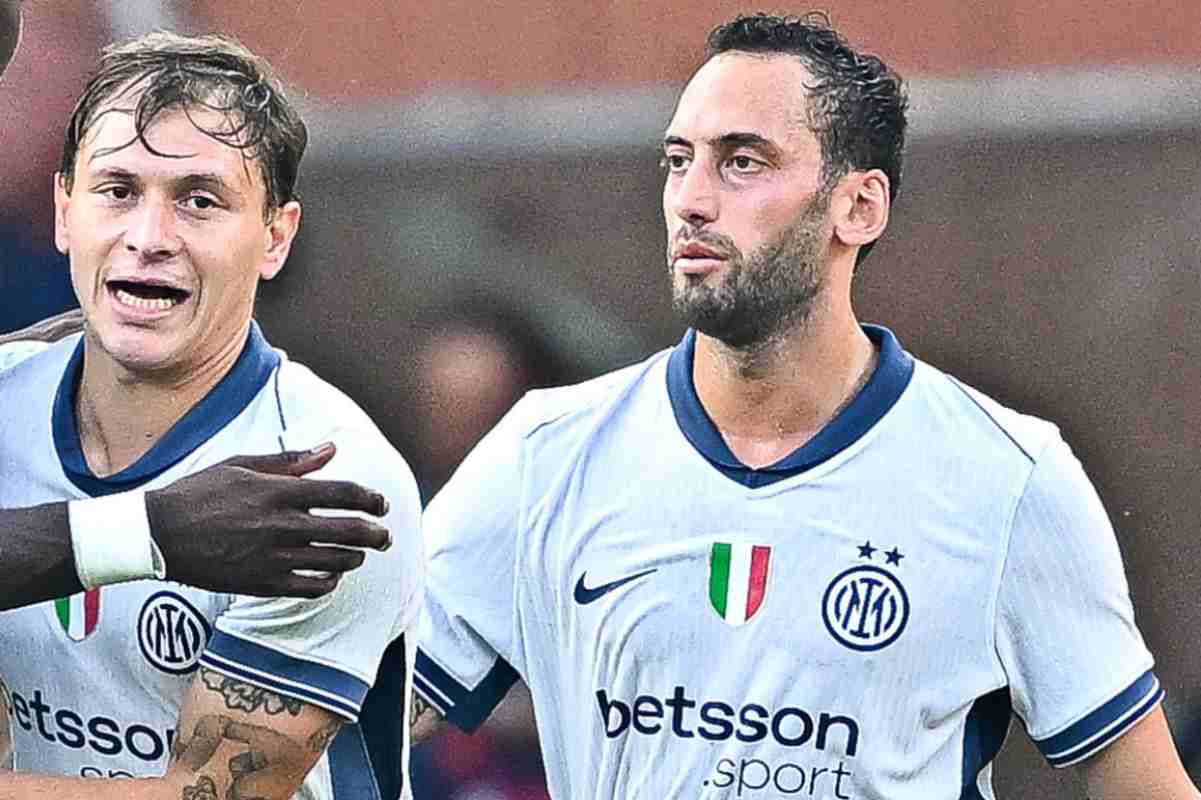 Barella Calhanoglu in azione